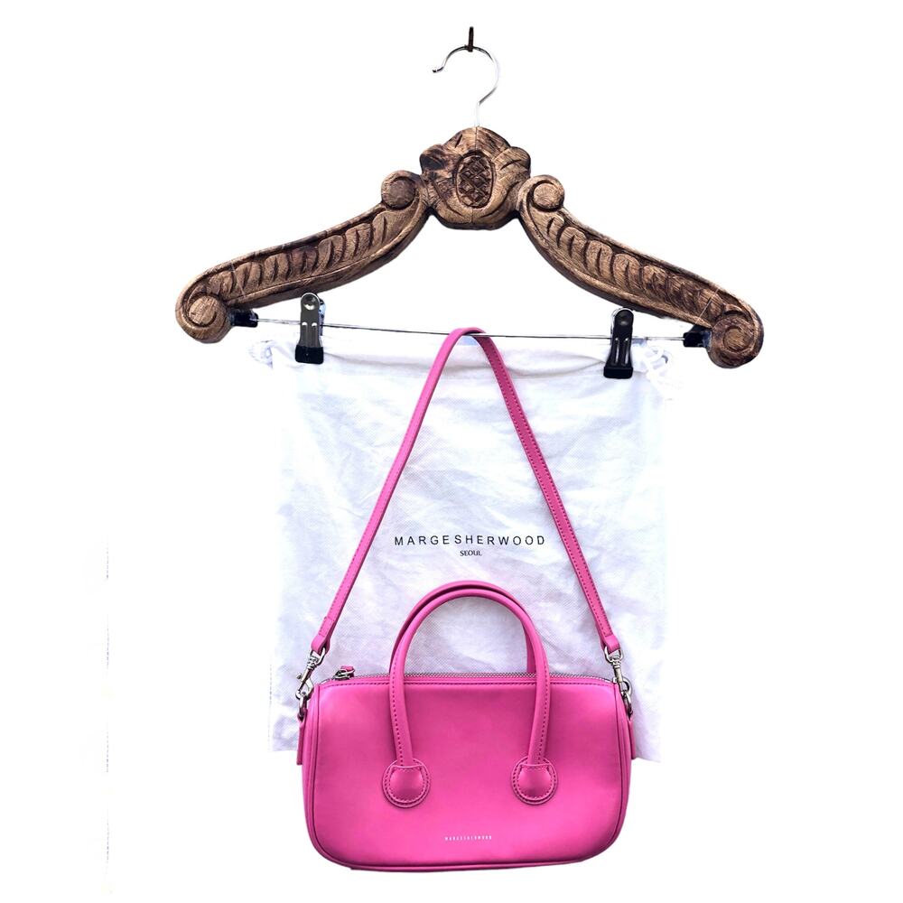 Marge Sherwood Pink Purse Small Zipper Shoulder Bag with Handles Barbie-core